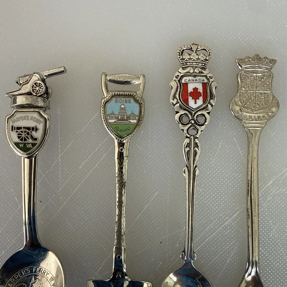 Lot of 13 State/Country Collector Spoons BC, ID, GA, NV, CO, W.VA, MN, PA, CA